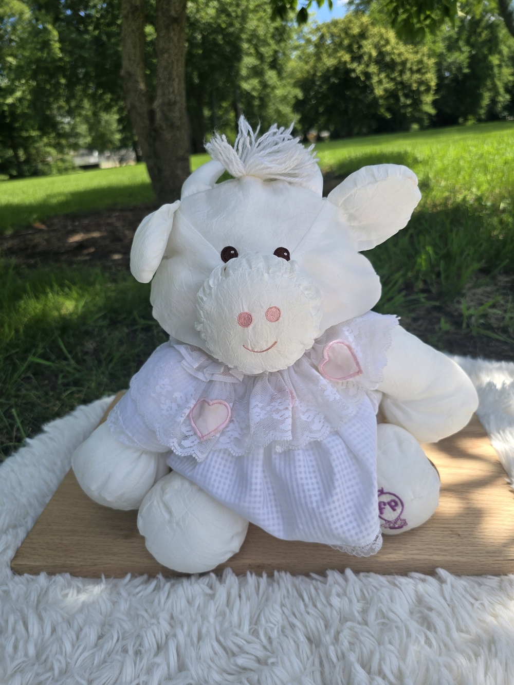 Fisher Price 1986 Vintage Puffalump White Cow